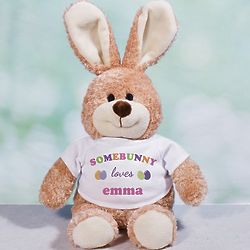 Personalized Somebunny Loves Me Easter Bunny Stuffed Animal