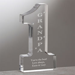 Number One Grandpa Engraved Sculpture