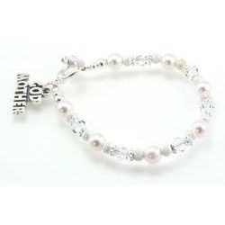 Elegant Swarovski Crystal and Pearl Godmother Bracelet