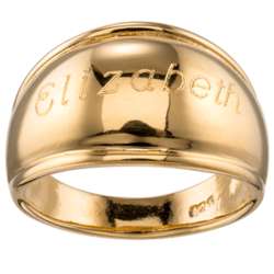 Gold-Plated Cigar Style Engraved Name Band