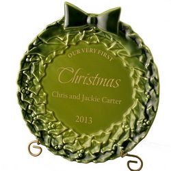 Our First Christmas Personalized Wreath Plate