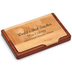 World's Best Teacher Personalized Business Card Holder