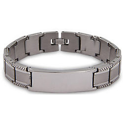 Men's Stainless Steel Bracelet with Detailed Edging