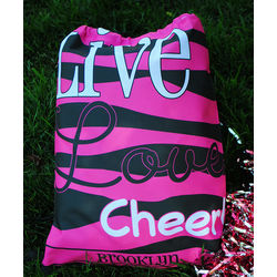 Personalized Live Love Cheer Drawstring Tote