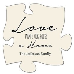 Personalized Love Makes Our House a Home Puzzle Wall Plaque