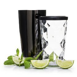Stylish Glass and Stainless Steel Cocktail Shaker