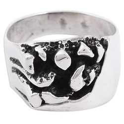 Men's Crevices Sterling Silver Cocktail Ring