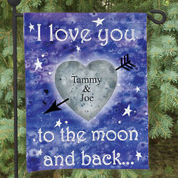 Personalized to the Moon and Back Garden Flag