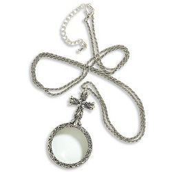 Antique Silver Magnifying Glass Necklace