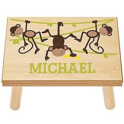Monkey Design Personalized Critter Step Stool