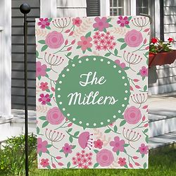 Personalized Floral Family Garden Flag