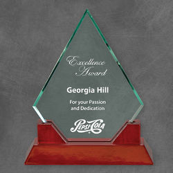 Trinity Jade Glass 8.25" Corporate Award