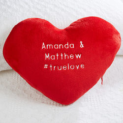 Personalized Romantic Red Plush Heart Pillow