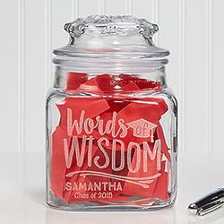 Personalized Words of Wisdom Graduation Jar