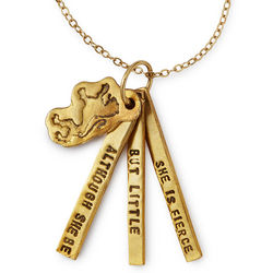 She Is Fierce Shakespeare Quote Gold Necklace