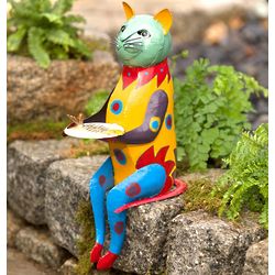 Colorful Metal Cat Sculpture