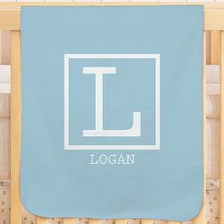 Personalized Single Initial and Name Baby Blanket