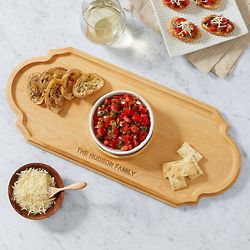 Personalized Ceramic and Wood Chip and Dip Server