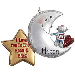 Personalized I Love You to the Moon and Back Ornament