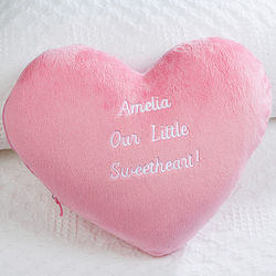 Personalized Lil' Sweetheart Pink Plush Heart Pillow