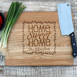 Home Sweet Home Personalized Oak Cutting Board