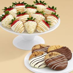 4 Dipped Cookies & Full Dozen Champagne Strawberries