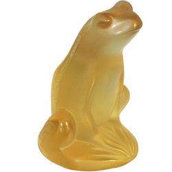 Lalique Crystal Champagne Sitting Frog