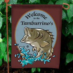 Bass Fishing Personalized Welcome Garden Flag