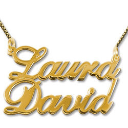18K Gold-Plated Two Names Pendant Necklace