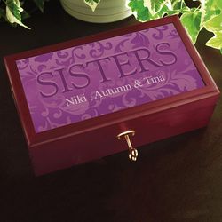 Personalized Sister or Friend Purple Memory Box