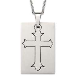 Titanium Fleury Cross Tag Necklace