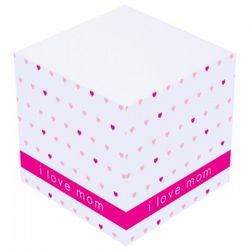 Mom's Personalized Pink Love Sticky Note Cube