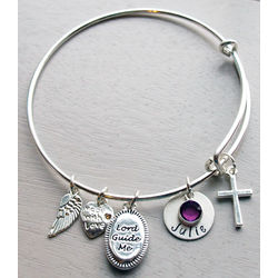 Lord Guide Me Personalized Adjustable Wire Bangle Bracelet