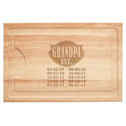 Dad Established Personalized Wood Cutting Board