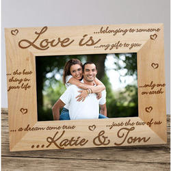 Love Is Engraved Wood Picture Frame