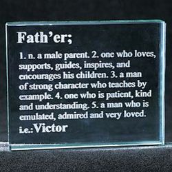 Personalized Father Definition Glass Block