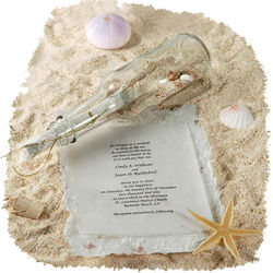 Message in a Bottle Invitation with Optional Mulberry Paper