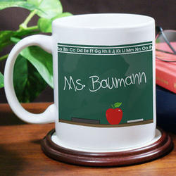 Teacher's Personalized Chalkboard Coffee Mug in White