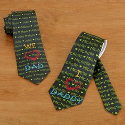 Personalized I Love Dad Father's Day Tie