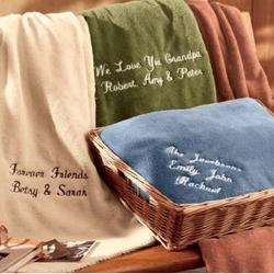 Personalized Microfiber Throw with Basket