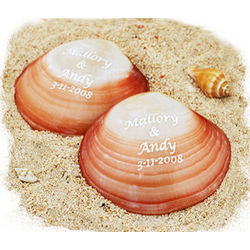 Personalized Polished Clam Seashell Favors