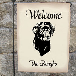 Welcome Dog Breed Personalized Garden Flag