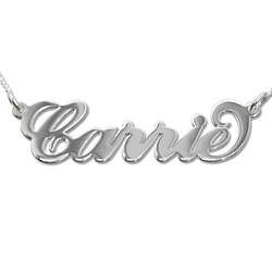 14K White Gold Carrie Style Name Necklace