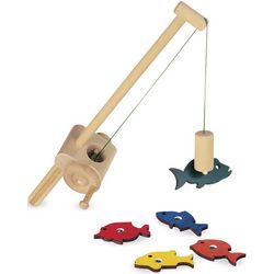 Wooden Fishing Rod and Fish