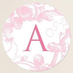 Personalized Delicate Roses Round Label for Wedding Invitations