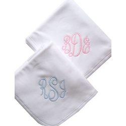 Classic Monogrammed Cotton Baby Blanket