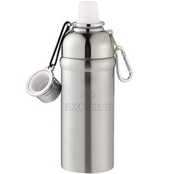 18-Ounce Engraved Stainless Steel Canteen Bottle with Carabiner