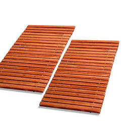 2 Straight Wooden Redwood Walkway Sections