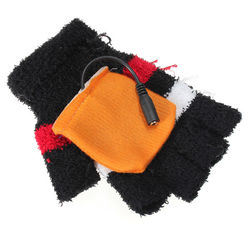 USB Heated Warm Woolen Fingerless Gloves