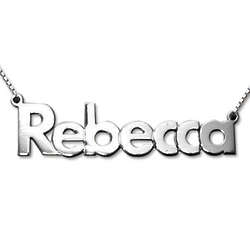 Sterling Silver Bold Print Name Necklace